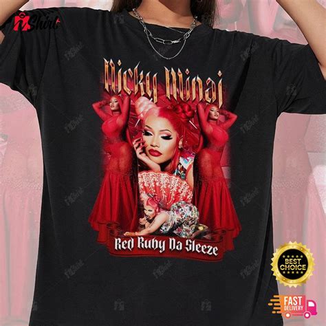 nicki minaj versace t shirt|Nicki Minaj red ruby shirt.